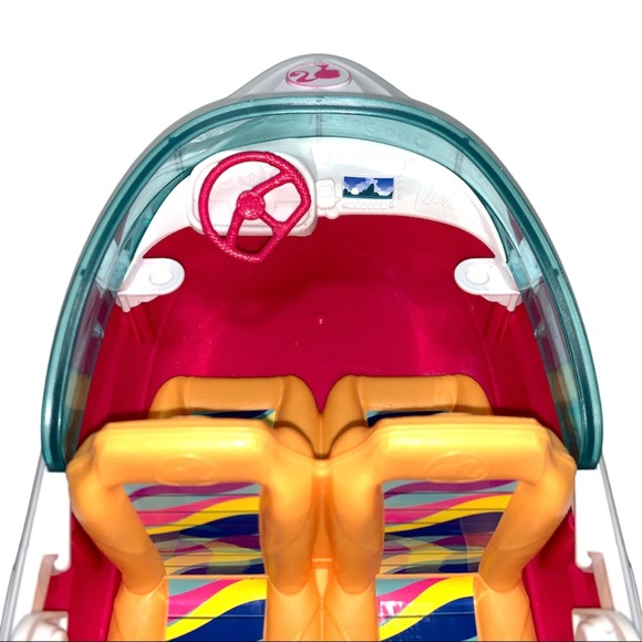 Barbie Toy Vehicle LOT 16" Yacht Ocean View Boat AND Snowmobile - Pink & White - Picture 15 of 16